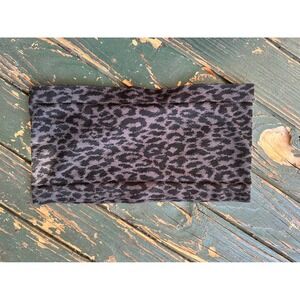 Skinnytees Leopard Print Bandeau Tube Top Grey Black Seamless One Size J381